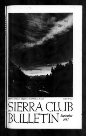 Sierra Club Bulletin 1957 Vol 42 No 7 September cover